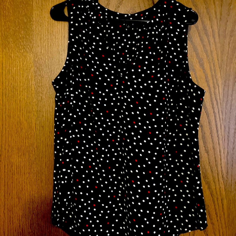 Talbots polka dot sleeveless top